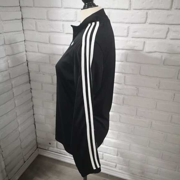 Adidas Youth's Size XL Unisex Black with White Stripes 1/4 Zip Pullover - Picture 6 of 11
